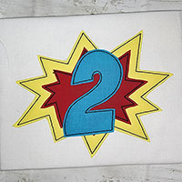 2nd Birthday Superhero Machine Applique Design - Triple Stitch